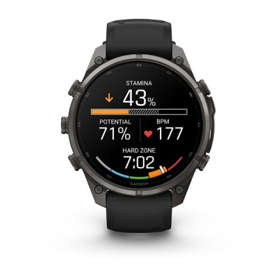Garmin Fenix 9 Pro 47 мм Carbon Gray DLC Titanium with Black/Pebble Gray Silicone Band (010-04336-15)