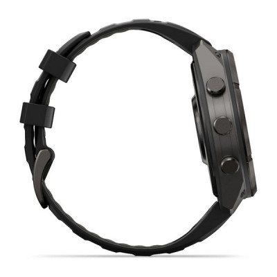 Garmin Fenix 9 Pro 47 мм Carbon Gray DLC Titanium with Black/Pebble Gray Silicone Band (010-04336-15)