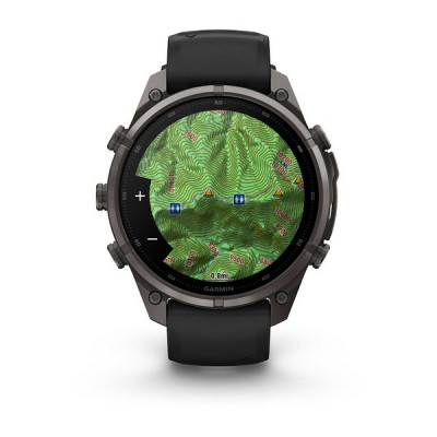Garmin Fenix 9 Pro 47 мм Carbon Gray DLC Titanium with Black/Pebble Gray Silicone Band (010-04336-15)