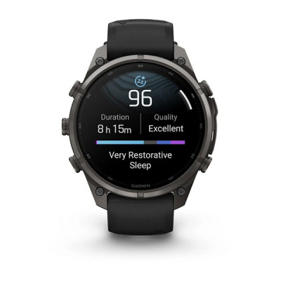 Garmin Fenix 9 Pro 47 мм Carbon Gray DLC Titanium with Black/Pebble Gray Silicone Band (010-04336-15)