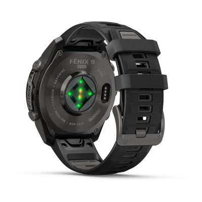 Garmin Fenix 9 Pro 47 мм Carbon Gray DLC Titanium with Black/Pebble Gray Silicone Band (010-04336-15)