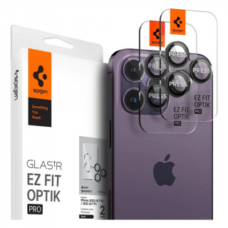 Защитное стекло Spigen Glass.tR EZ Fit Optik Pro для iPhone 14 Pro / 14 Pro Max (AGL05205) черный 2 шт.