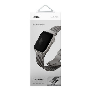 Ремешок Uniq Dante PRO Strap Mesh Steel для Apple Watch 49/46/45/44 mm Titanium Silver (49MM-DANPTSIL)