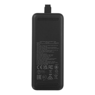 Внешний аккумулятор Ugreen PB723 20000 mAh 130W со встроенным кабелем (55365B) серый космос