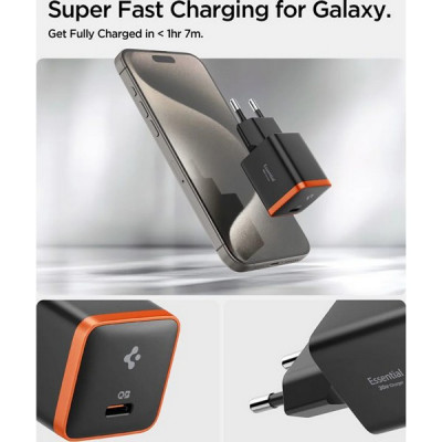 Сетевое зарядное устройство Spigen ArcStation Essential Wall Charger 30W (ACH08448) Black