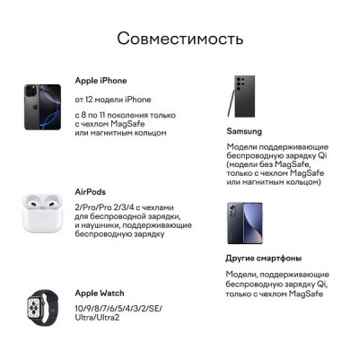 Беспроводное зарядное устройство Magssory Fold Pro 3 в 1 Qi2 (WCH063t) Titan