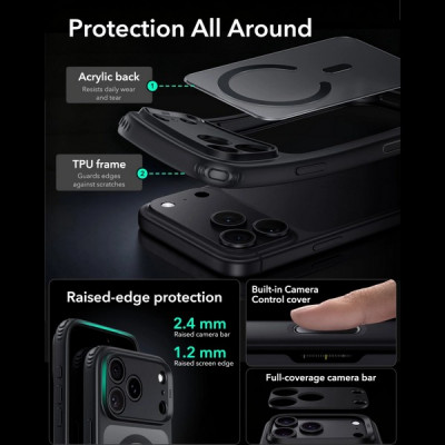 Чехол ESR Classic Hybrid Magnetic для iPhone 18 Pro Max / 17 Pro Max (Frosted Black)