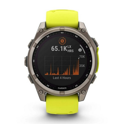 Garmin Fenix 8 Solar Sapphire 47 мм – Титановый, желтый ремешок