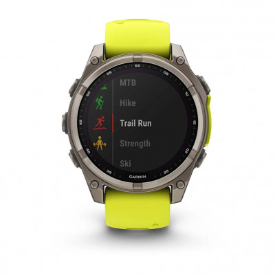 Garmin Fenix 8 Solar Sapphire 47 мм – Титановый, желтый ремешок