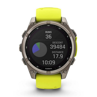 Garmin Fenix 8 Solar Sapphire 47 мм – Титановый, желтый ремешок