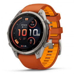 Garmin Fenix 9 Pro 47 мм inReach Titanium with Autumn Orange/Spark Orange Silicone Band (010-04336-00)