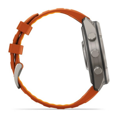Garmin Fenix 9 Pro 47 мм inReach Titanium with Autumn Orange/Spark Orange Silicone Band (010-04336-00)