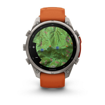 Garmin Fenix 9 Pro 47 мм inReach Titanium with Autumn Orange/Spark Orange Silicone Band (010-04336-00)