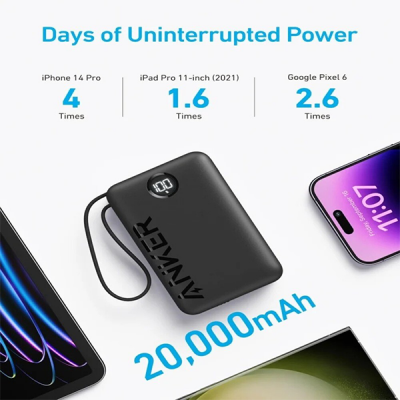 Внешний аккумулятор Anker 335 Nano Power Bank 20000 мАч 22.5 Вт (A1647H11) черный