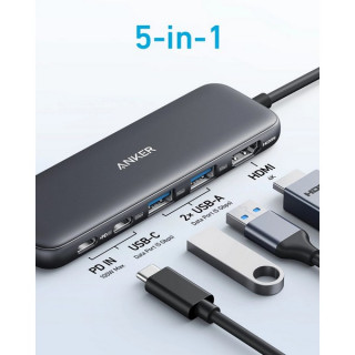 Хаб Anker 332 PowerExpand+ USB-C Hub 5 в 1 (A8355H11) Черный