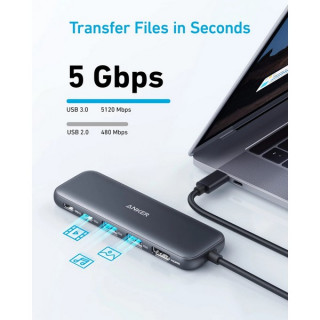 Хаб Anker 332 PowerExpand+ USB-C Hub 5 в 1 (A8355H11) Черный
