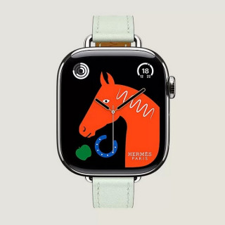 Apple Watch Series 11 Hermes 42 mm Attelage Single Tour Vert Peppermint