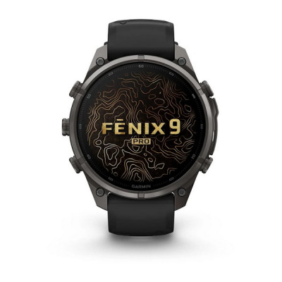 Garmin Fenix 9 Pro 47 мм inReach Carbon Gray DLC Titanium with Black/Pebble Gray Silicone Band (010-04336-10)