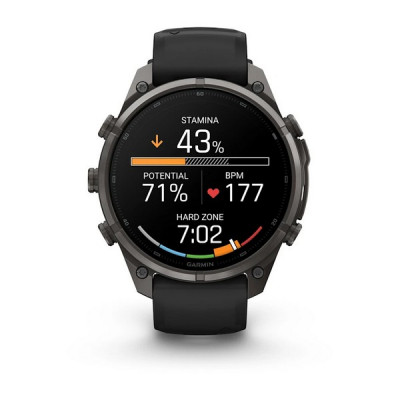 Garmin Fenix 9 Pro 47 мм inReach Carbon Gray DLC Titanium with Black/Pebble Gray Silicone Band (010-04336-10)