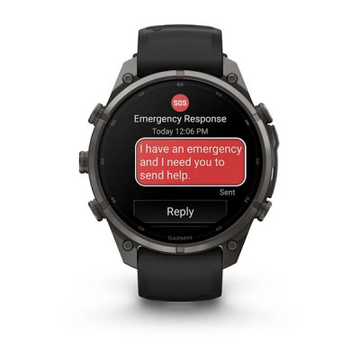 Garmin Fenix 9 Pro 47 мм inReach Carbon Gray DLC Titanium with Black/Pebble Gray Silicone Band (010-04336-10)