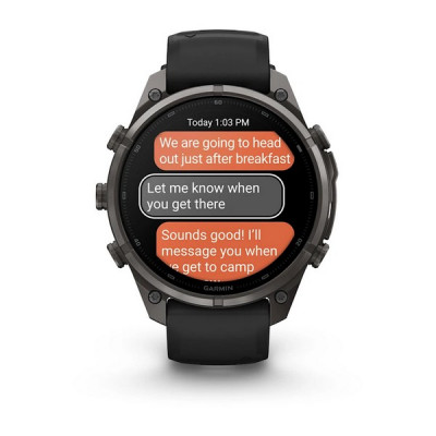 Garmin Fenix 9 Pro 47 мм inReach Carbon Gray DLC Titanium with Black/Pebble Gray Silicone Band (010-04336-10)