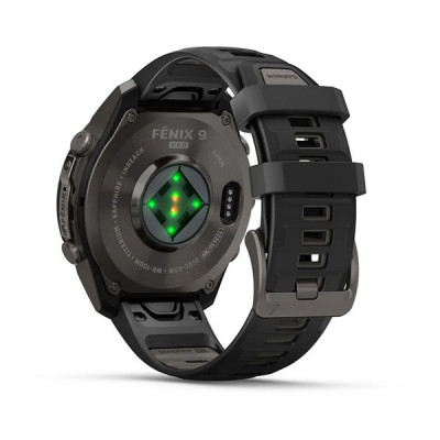 Garmin Fenix 9 Pro 47 мм inReach Carbon Gray DLC Titanium with Black/Pebble Gray Silicone Band (010-04336-10)