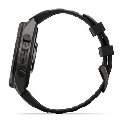 Garmin Fenix 9 Pro 47 мм inReach Carbon Gray DLC Titanium with Black/Pebble Gray Silicone Band (010-04336-10)