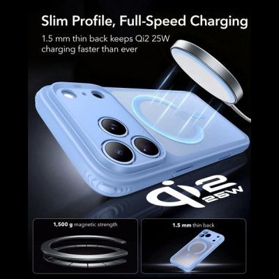 Чехол ESR Classic Hybrid Magnetic для iPhone 18 Pro / 17 Pro (Frosted Misty Blue)