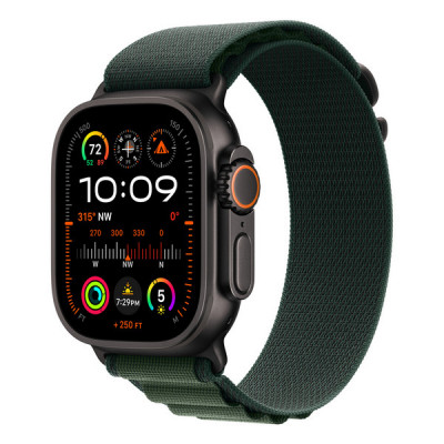 Ремешок Apple Alpine Loop 49 мм Dark Green Black Titanium Finish Размер L (MYPT3)