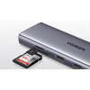 Хаб-адаптер Ugreen CM498 USB-C to 3хUSB 3.0 A + HDMI + VGA + RJ45 + SD/TF + PD (15600) серый космос