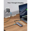 Хаб-адаптер Ugreen CM498 USB-C to 3хUSB 3.0 A + HDMI + VGA + RJ45 + SD/TF + PD (15600) серый космос