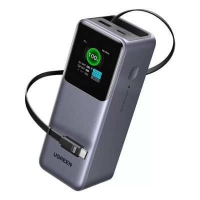 Внешний аккумулятор Ugreen PB726 20000mAh 165W с выдвижным кабелем (95670B) Space Gray