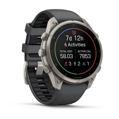 Garmin Fenix 9 Pro 47 мм inReach Titanium with Graphite/Black Silicone Band (010-04336-20)