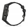 Garmin Fenix 8 Sapphire Amoled 51 мм – Титановый корпус DLC Carbon Gray, черный/серый силиконовый ремешок