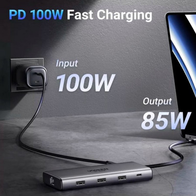 Конвертер Ugreen CM639 Revodok Pro 10-in-1 8K 30Hz (15534) серый