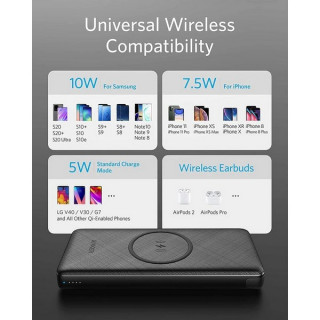 Внешний аккумулятор Anker PowerCore Wireless Power Bank 10000 мAч (A1617H11) Black