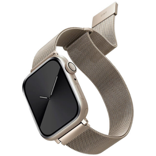 Ремешок Uniq Dante Strap Mesh Steel для Apple Watch 45/44/42 мм (45MM-DANSLGT), "Звездный свет"