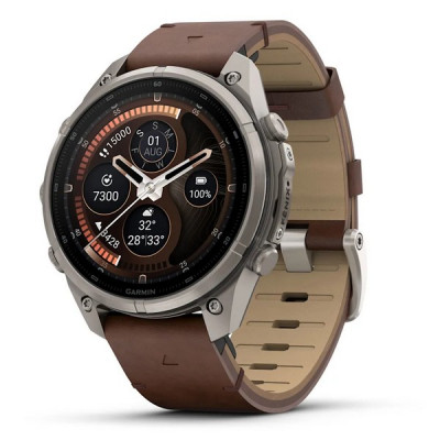 Garmin Fenix 9 Pro 47 мм inReach Titanium with Walnut Leather Band (010-04336-40)