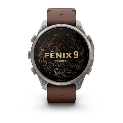 Garmin Fenix 9 Pro 47 мм inReach Titanium with Walnut Leather Band (010-04336-40)