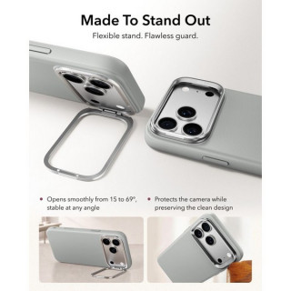 Чехол ESR Atelier Silicone Leather Kickstand Magnetic для iPhone 18 Pro Max / 17 Pro Max (Light Gray)
