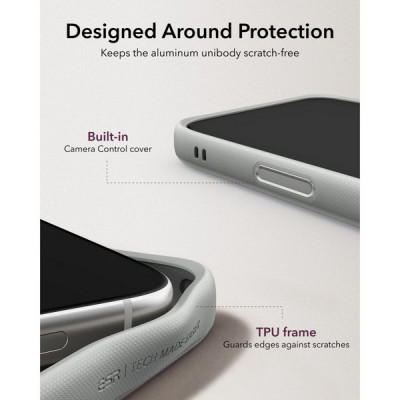 Чехол ESR Atelier Silicone Leather Kickstand Magnetic для iPhone 18 Pro Max / 17 Pro Max (Light Gray)