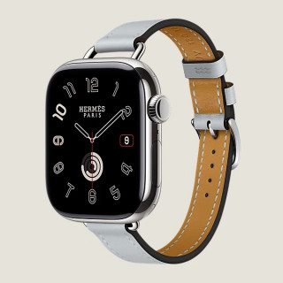 Apple Watch Series 11 Hermes 42 mm Attelage Single Tour Bleu Glacier