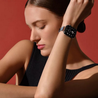 Apple Watch Series 11 Hermes 42 mm Attelage Single Tour Bleu Glacier