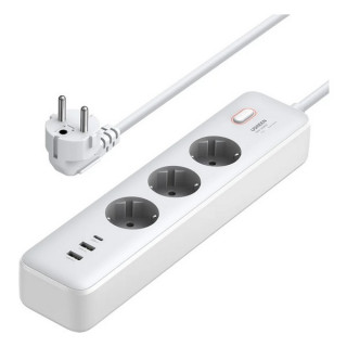 Сетевой фильтр (удлинитель) Ugreen CD286 с розетками и 3 разъемами USB 30W (25357) белый