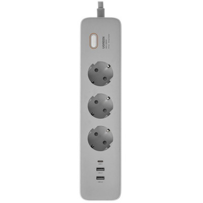 Сетевой фильтр (удлинитель) Ugreen CD286 с розетками и 3 разъемами USB 30W (25357) белый