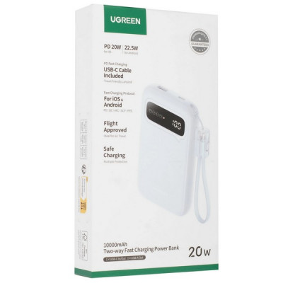 Внешний аккумулятор Ugreen PB522 10000mAh Mini Quick Charging 20W (45423B) синий