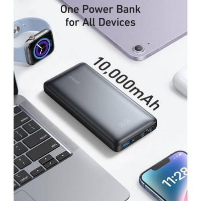 Внешний аккумулятор Anker 533 Power Bank 10000 мAч (A1249H11) Black
