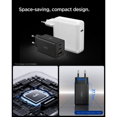 Сетевое зарядное устройство Spigen Essential Wall Charger 67W (ACH09458) Black