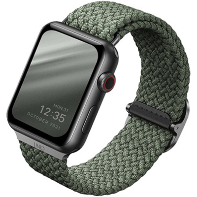 Ремешок Uniq Aspen Strap Braided для Apple Watch 42/44/45 мм (44MM-ASPGRN) зеленый