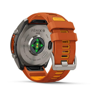 Garmin Fenix 9 Pro 51 мм Titanium with Autumn Orange/Spark Orange Silicone Band (010-04337-05)
